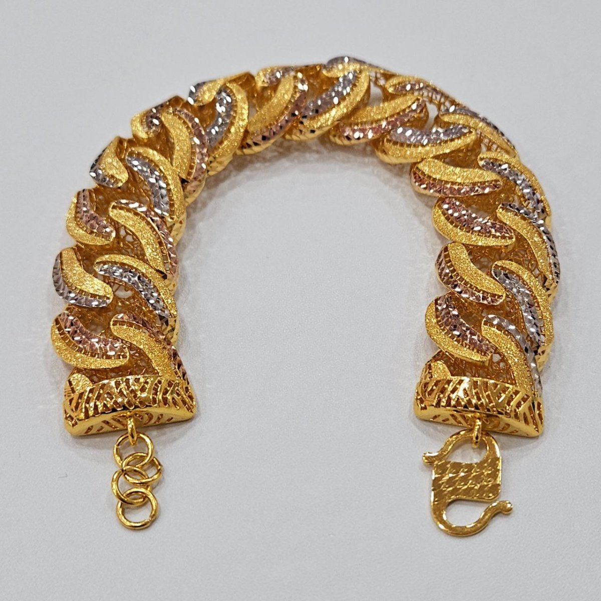 22k / 916 Gold Adira 3 Tone Bracelet by Best Gold Shop - Best Gold Shop 22k gold 22k gold bracelet 916 gold Bracelets