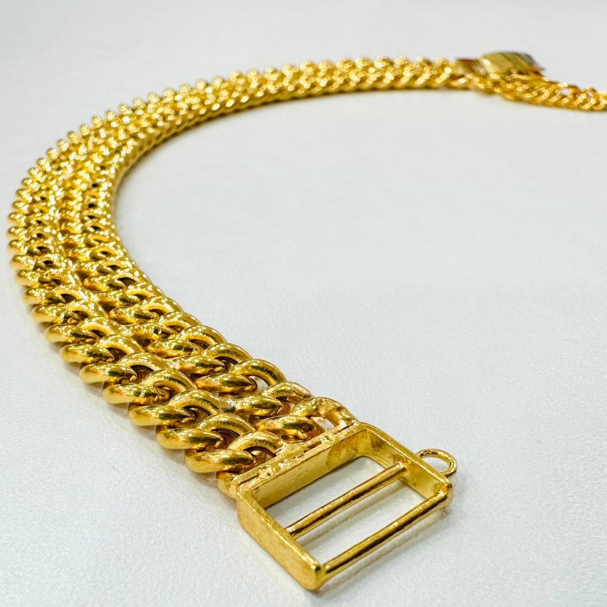 22k / 916 Gold Double Row Fish bone Bracelet with box lock - Best Gold Shop 22k gold 22k gold bracelet 916 gold Bracelets