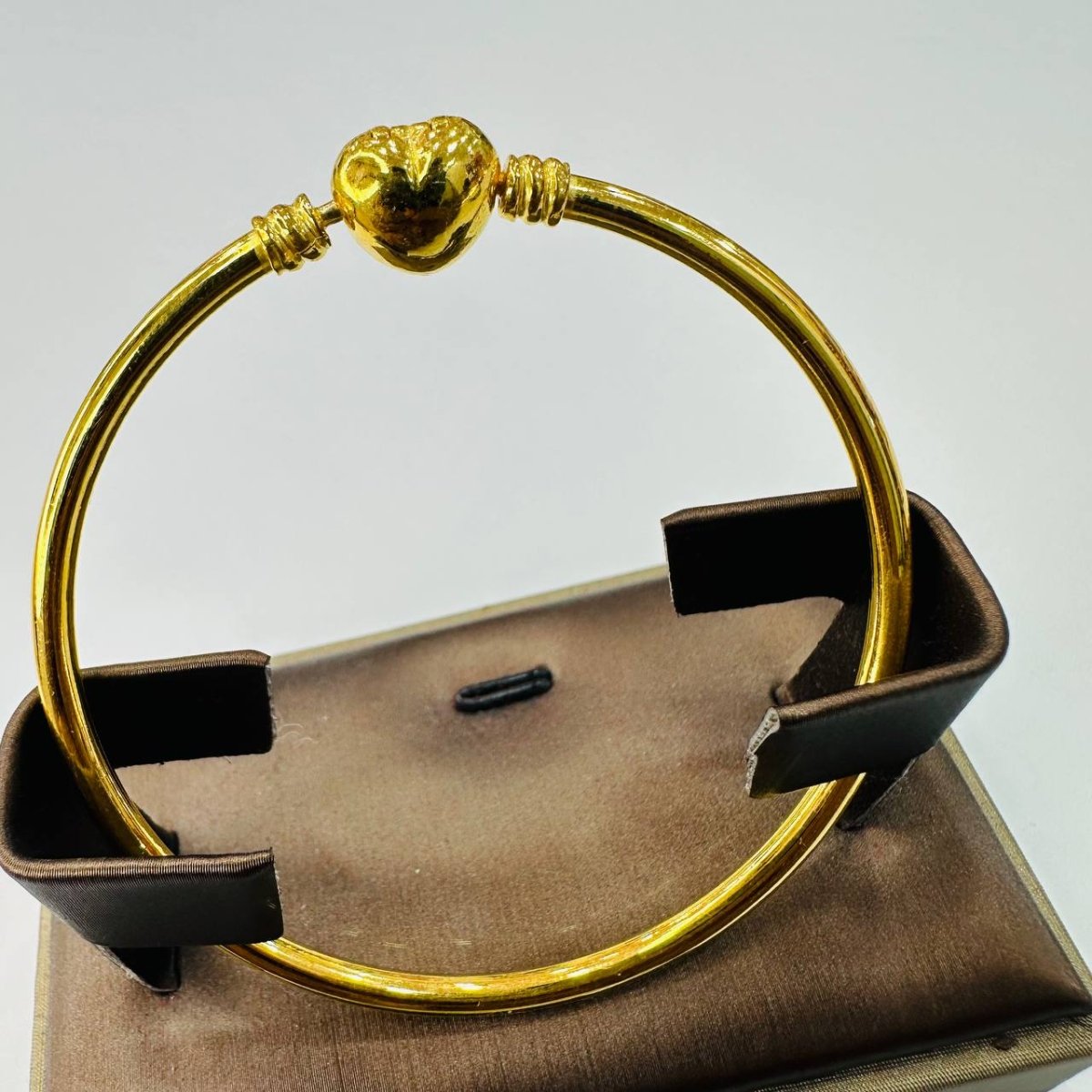 22K / 916 Gold Heart Shiny Charm Bangle by Best Gold Shop - Best Gold Shop 22k gold 22k gold bangle 916 gold Bracelets