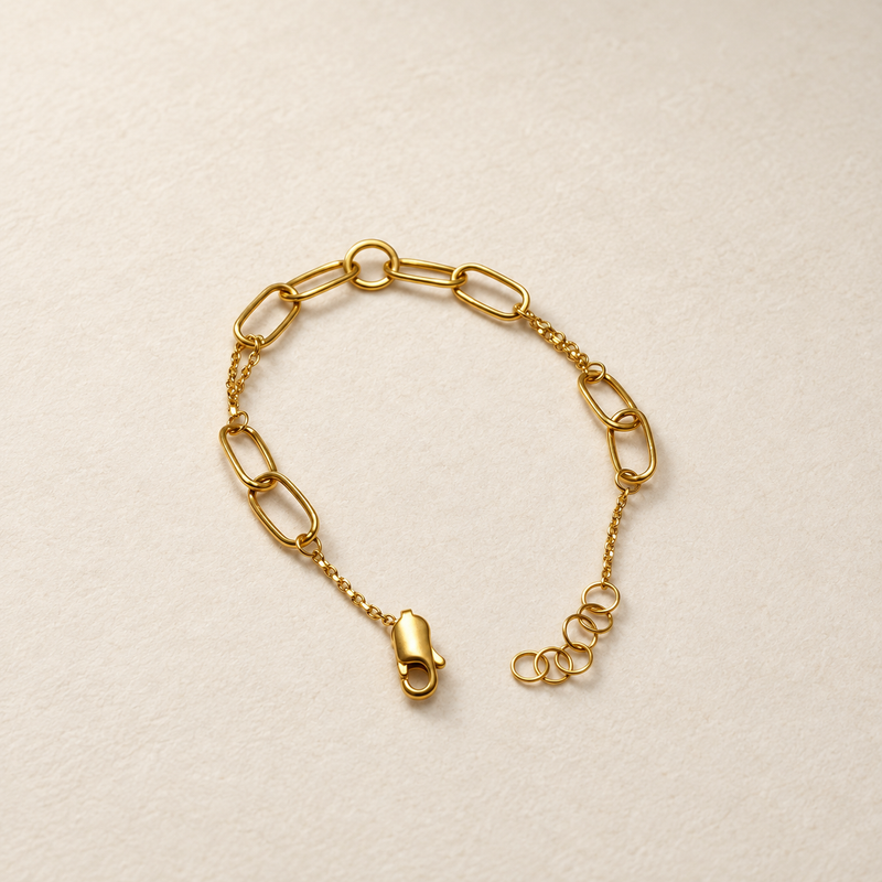 916 Gold WanZi Loop Bracelet | Adjustable 22K Gold Design