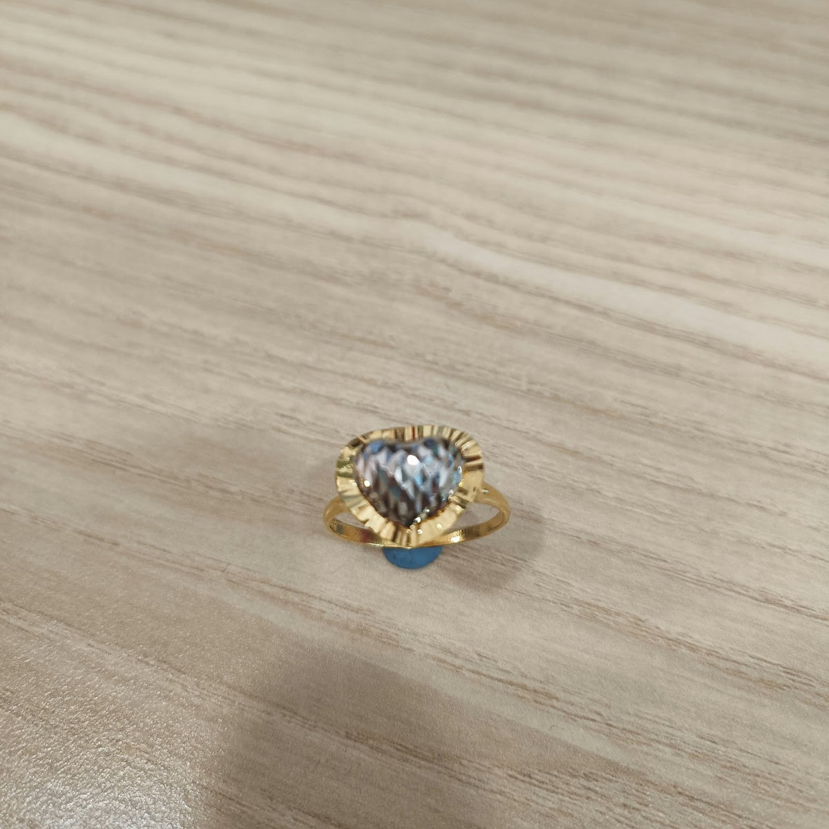 916 Gold Two-Tone Heart Ring | Elegant 22K Gold Design