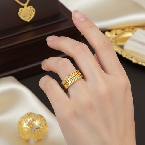 22K / 916 Gold Abacus Coin Ring Wide and Light by Best Gold Shop916 goldBest Gold Shop