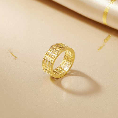 22K / 916 Gold Abacus Coin Ring Wide and Light by Best Gold Shop916 goldBest Gold Shop