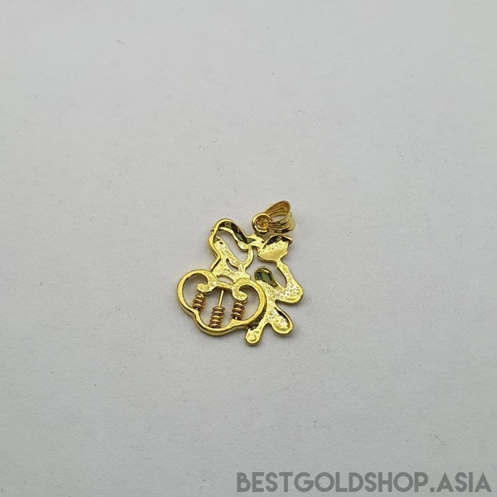 22k / 916 Gold Abacus Fu 福 pendant - Best Gold Shop 22k gold 22k gold pendant 916 gold 916 gold