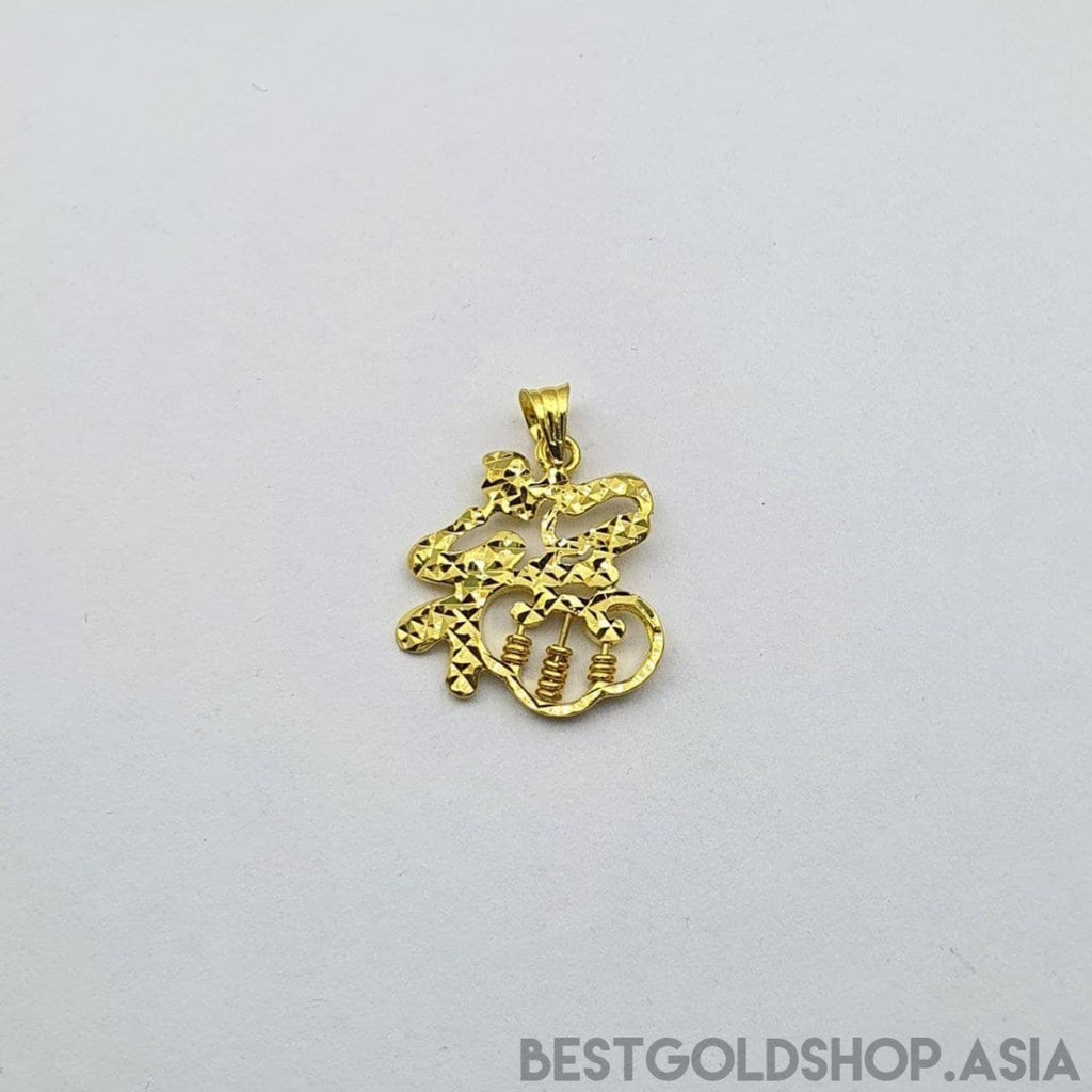 22k / 916 Gold Abacus Fu 福 pendant - Best Gold Shop 22k gold 22k gold pendant 916 gold 916 gold