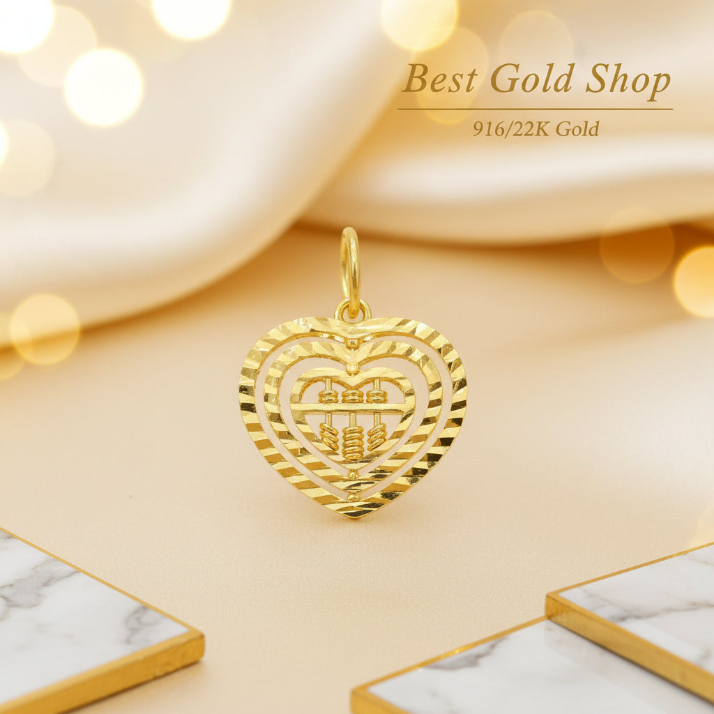 22k / 916 Gold abacus heart pendant by Best Gold ShopCharms & PendantsBest Gold Shop