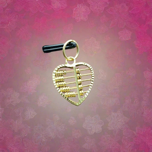 22k / 916 Gold abacus heart pendant - Best Gold Shop 22k gold 22k Gold Charms 22k gold pendant Charms & Pendants