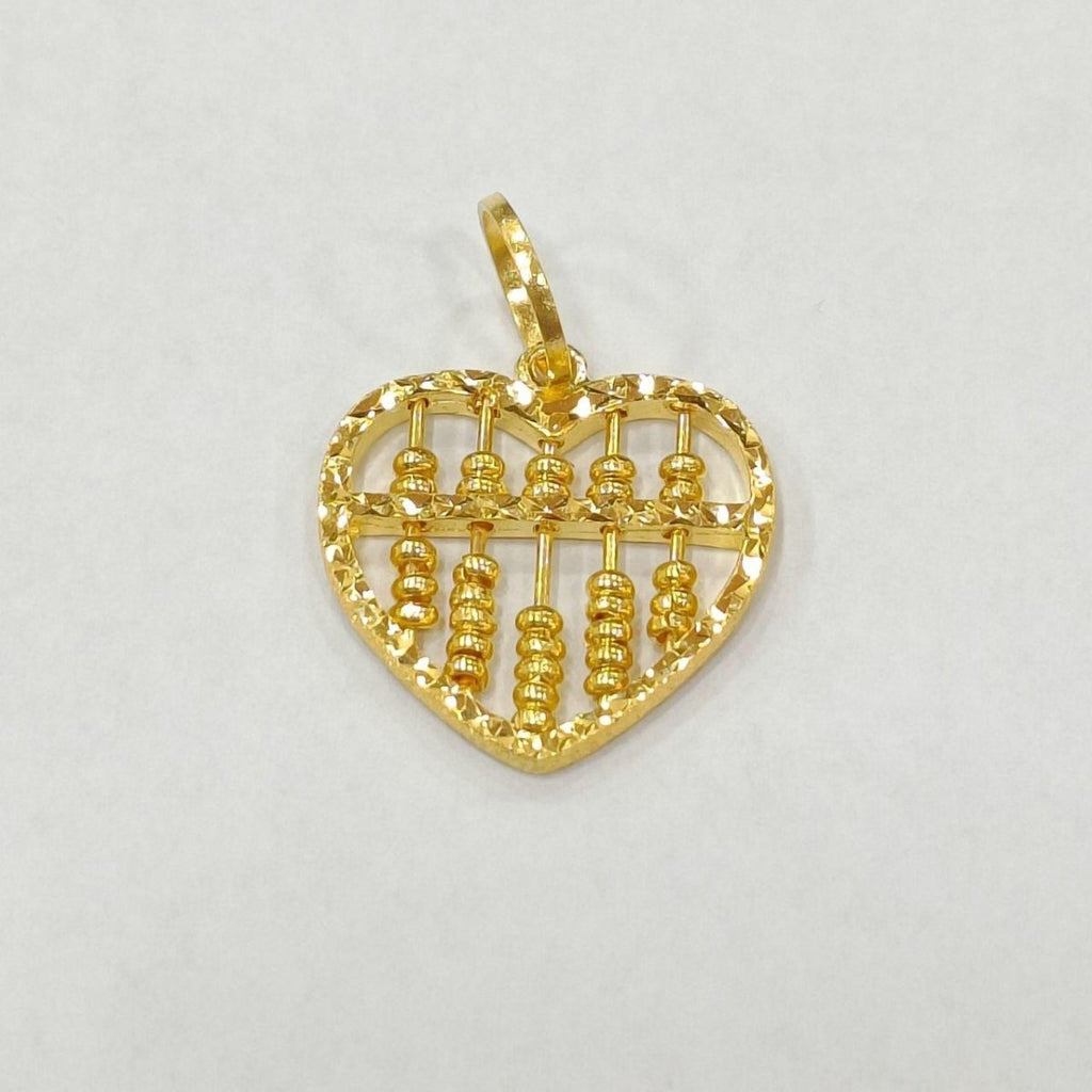 22k / 916 Gold abacus heart pendant - Best Gold Shop 22k gold 22k Gold Charms 22k gold pendant Charms & Pendants