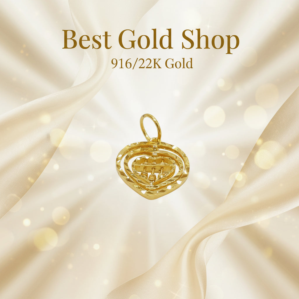 22k / 916 Gold abacus heart pendant by Best Gold ShopCharms & PendantsBest Gold Shop
