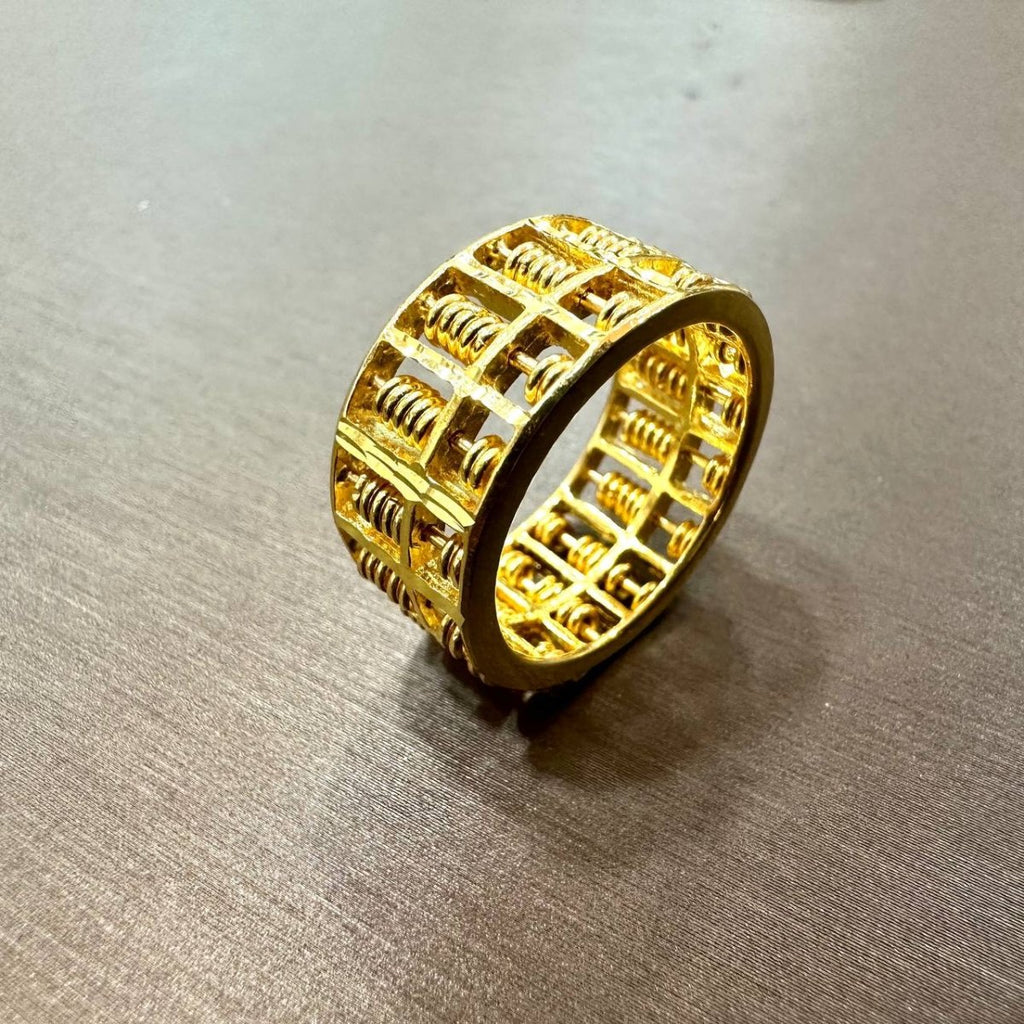 22k / 916 Gold Abacus Ring (Side Smooth Finish) - Best Gold Shop 22k gold 22k gold ring 916 gold 916 gold