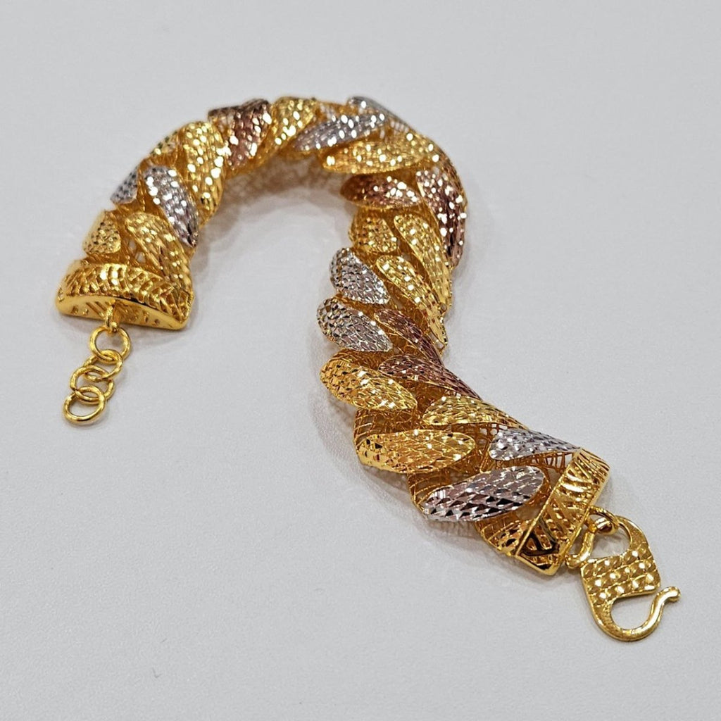 22k / 916 Gold Adira 3 Tone Bracelet by Best Gold Shop - Best Gold Shop 22k gold 22k gold bracelet 916 gold Bracelets