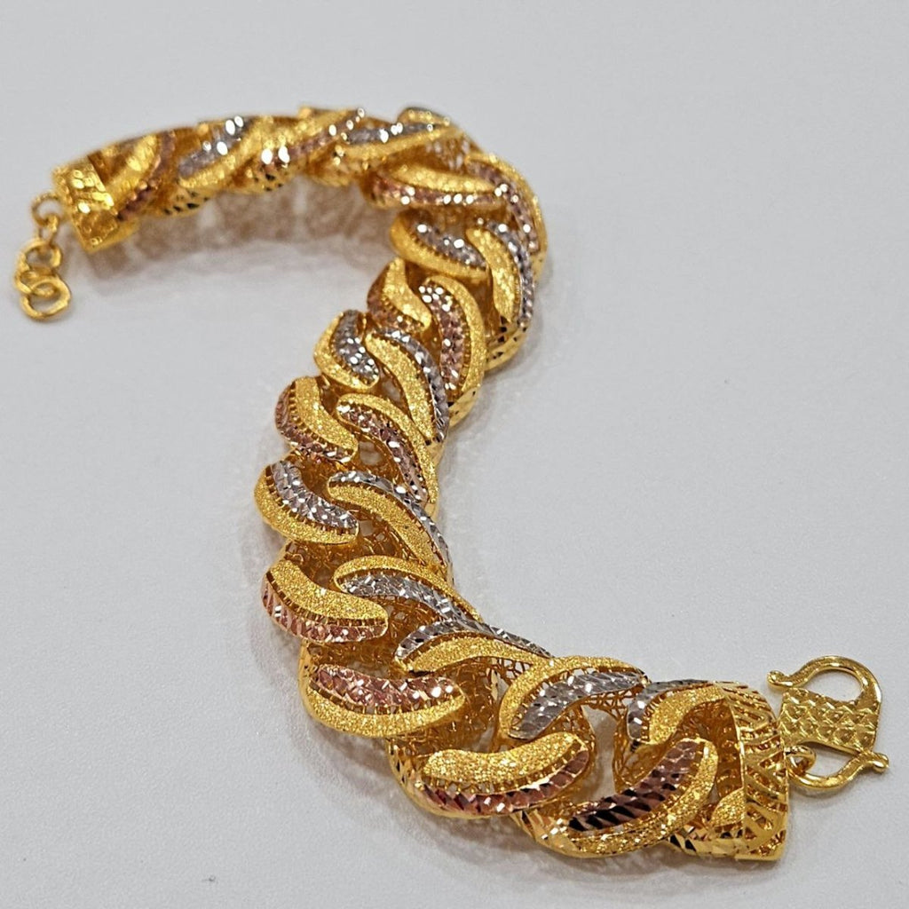 22k / 916 Gold Adira 3 Tone Bracelet by Best Gold Shop - Best Gold Shop 22k gold 22k gold bracelet 916 gold Bracelets