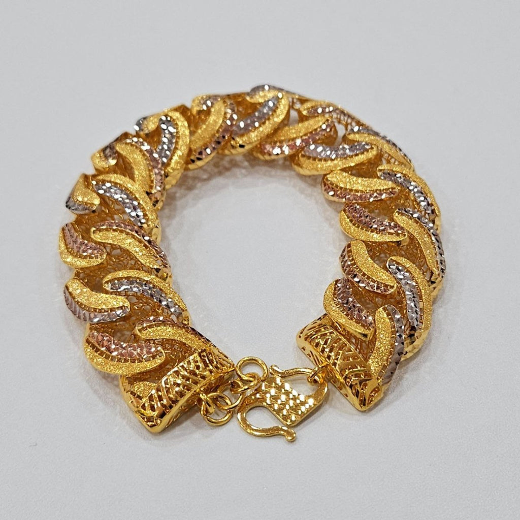 22k / 916 Gold Adira 3 Tone Bracelet by Best Gold Shop - Best Gold Shop 22k gold 22k gold bracelet 916 gold Bracelets