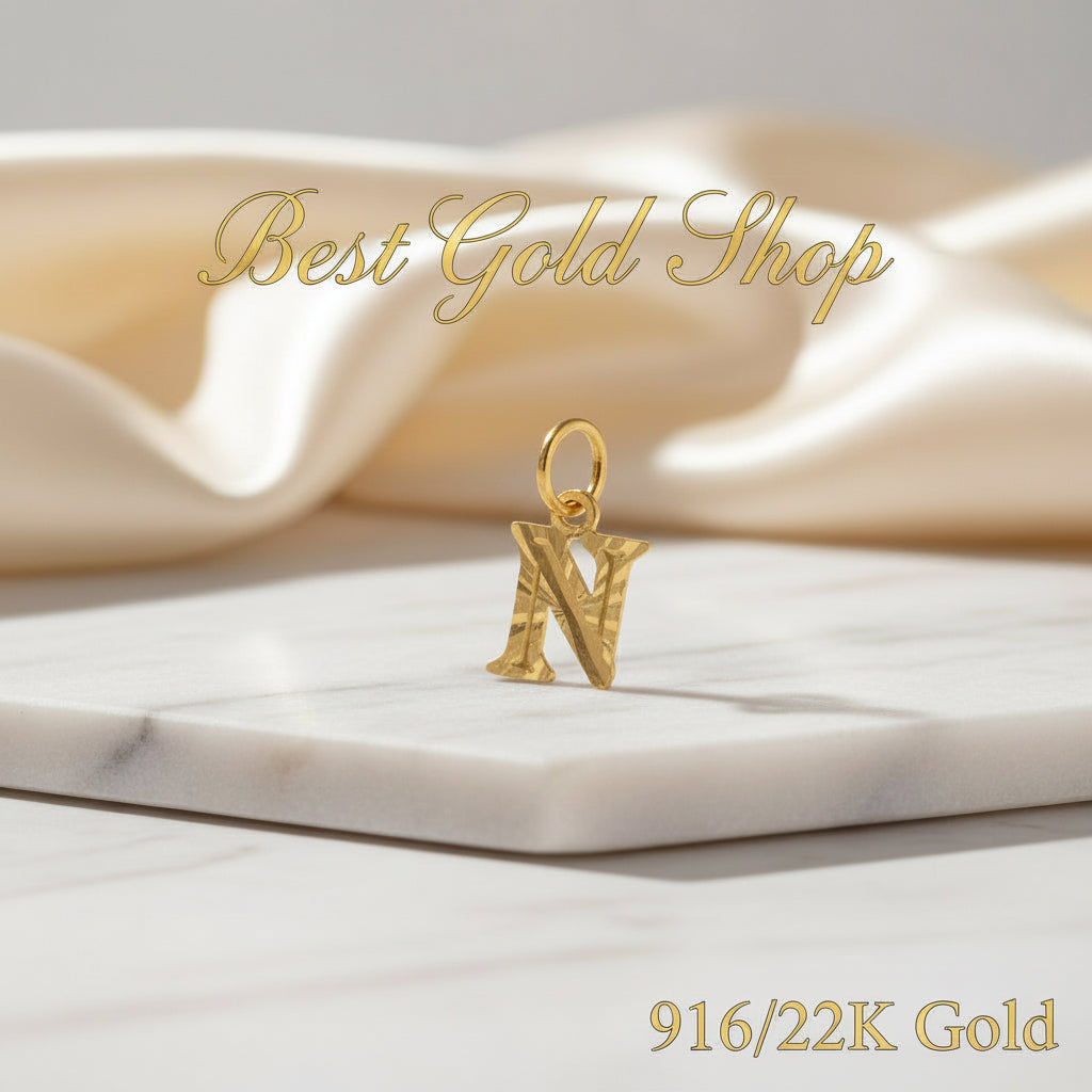 916 Gold Alphabet Pendant V3 by Best Gold ShopCharms & PendantsBest Gold Shop