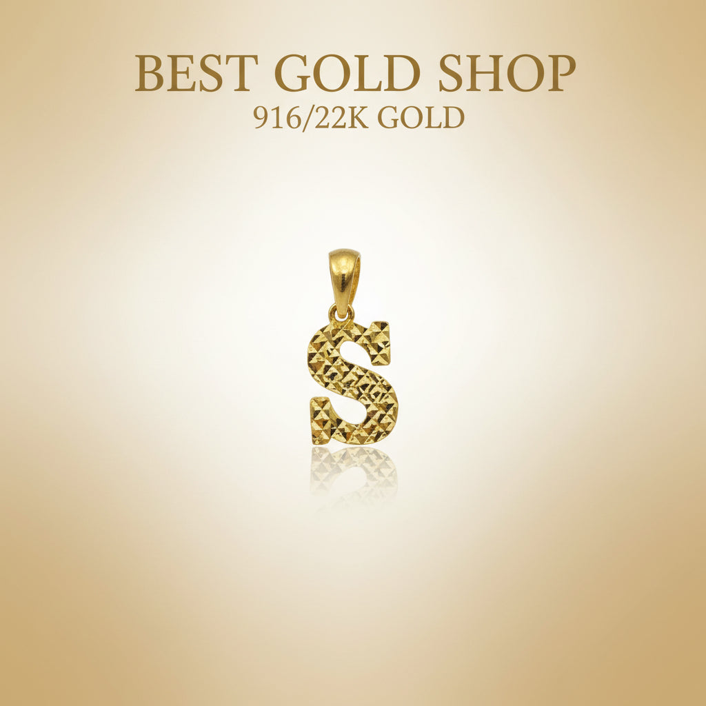 916 Gold Alphabet Pendant V4 by Best Gold ShopCharms & PendantsBest Gold Shop