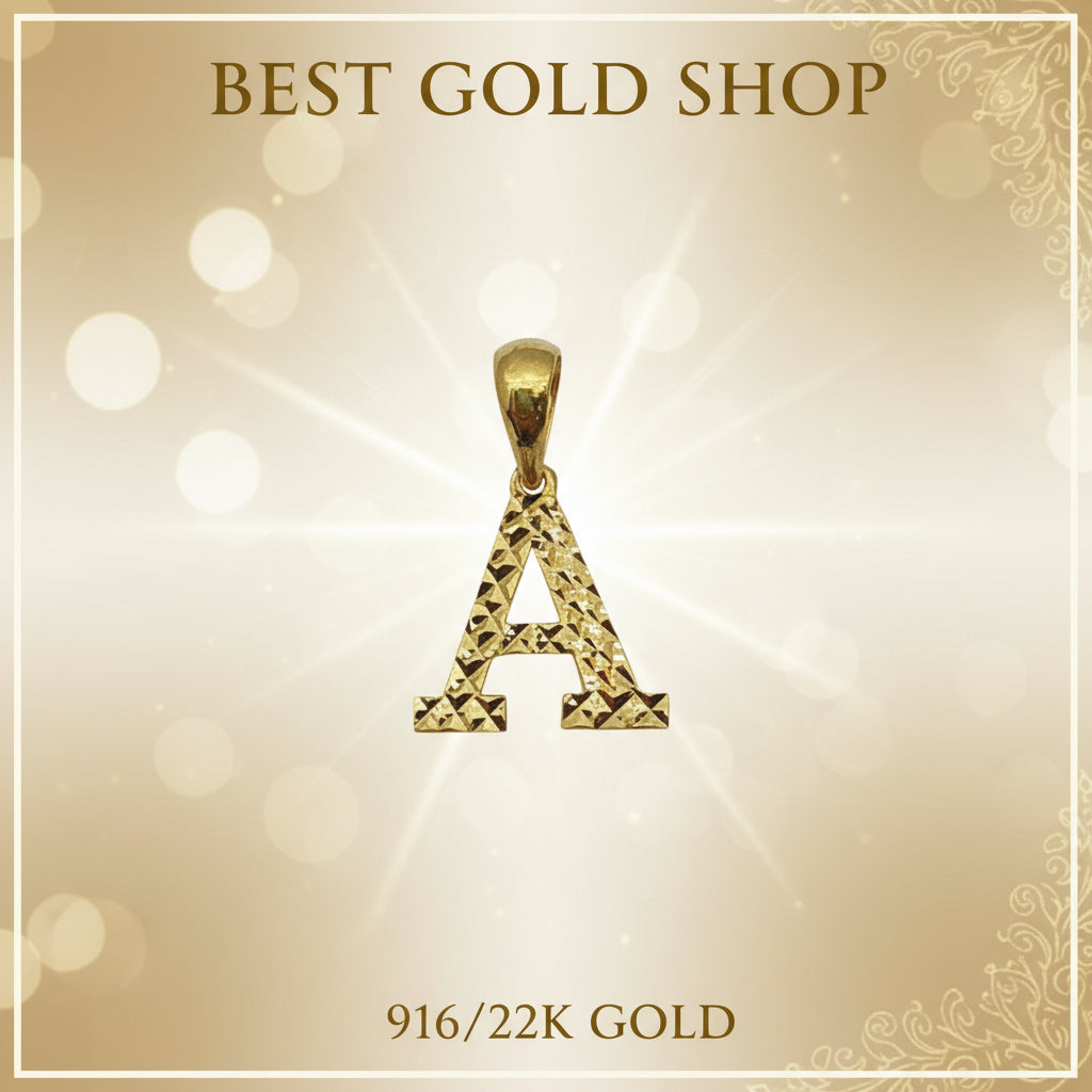 916 Gold Alphabet Pendant V4 by Best Gold ShopCharms & PendantsBest Gold Shop