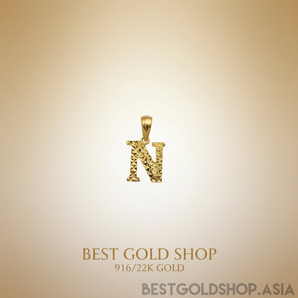 916 Gold Alphabet Pendant V4 by Best Gold ShopCharms & PendantsBest Gold Shop