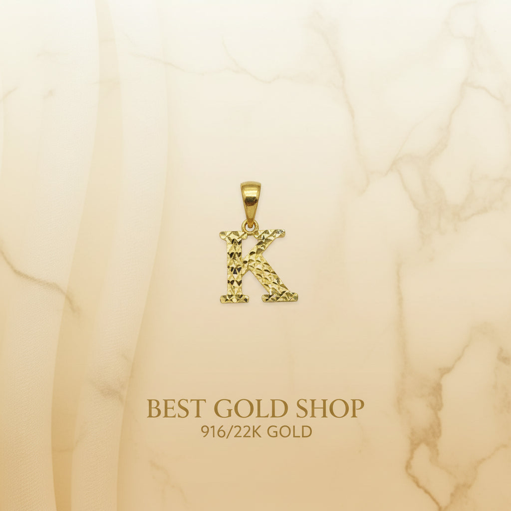 916 Gold Alphabet Pendant V4 by Best Gold ShopCharms & PendantsBest Gold Shop