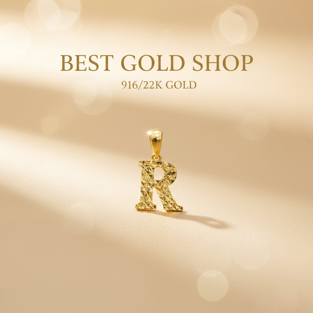 916 Gold Alphabet Pendant V4 by Best Gold ShopCharms & PendantsBest Gold Shop