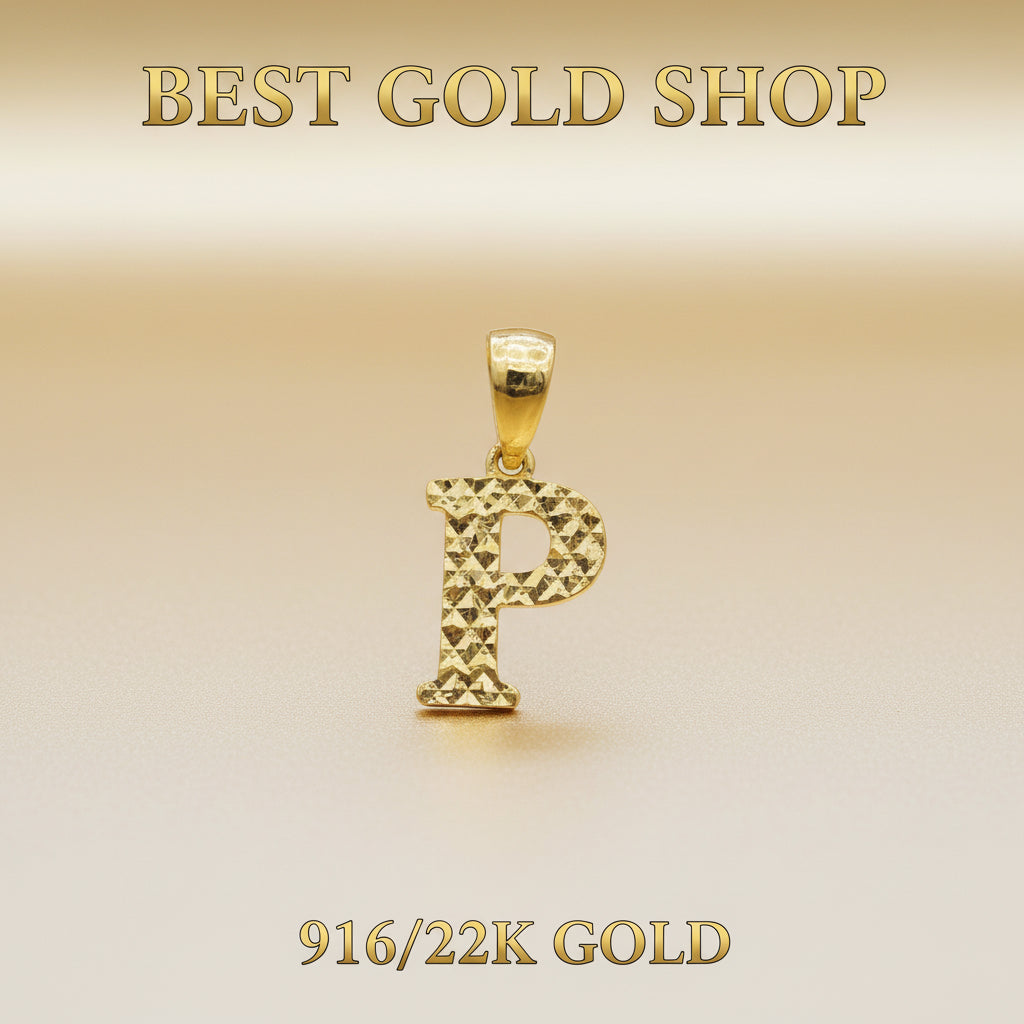 916 Gold Alphabet Pendant V4 by Best Gold ShopCharms & PendantsBest Gold Shop
