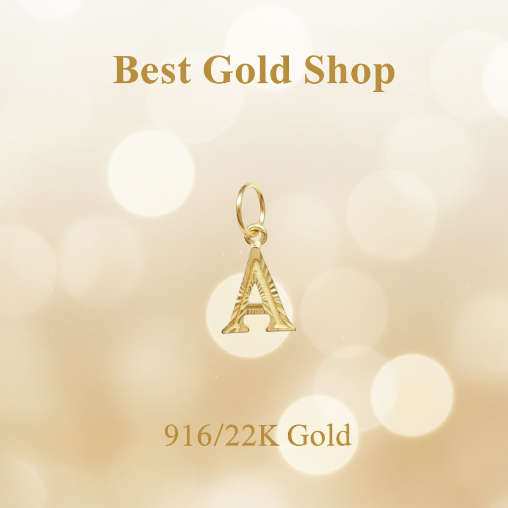 916 Gold Alphabet Pendant V8 by Best Gold ShopCharms & PendantsBest Gold Shop