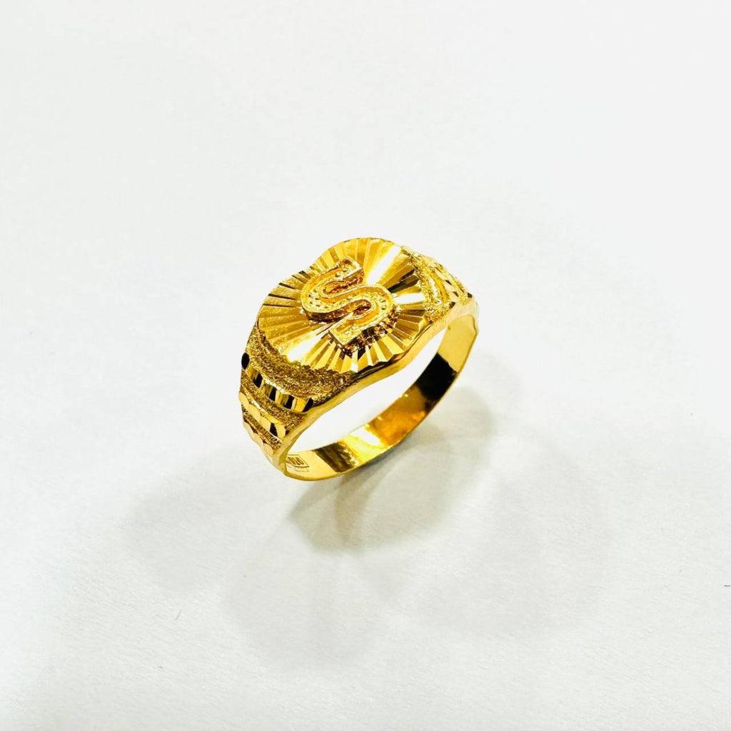 22k / 916 Gold Alphabet Ring Lightweight - Best Gold Shop 22k gold 22k gold ring 916 gold 916 gold