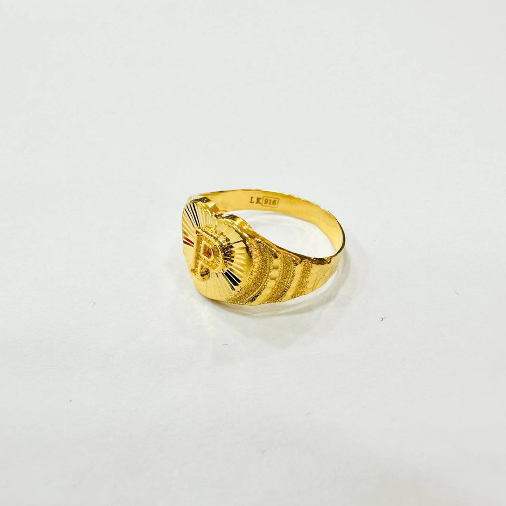 22k / 916 Gold Alphabet Ring Lightweight - Best Gold Shop 22k gold 22k gold ring 916 gold 916 gold