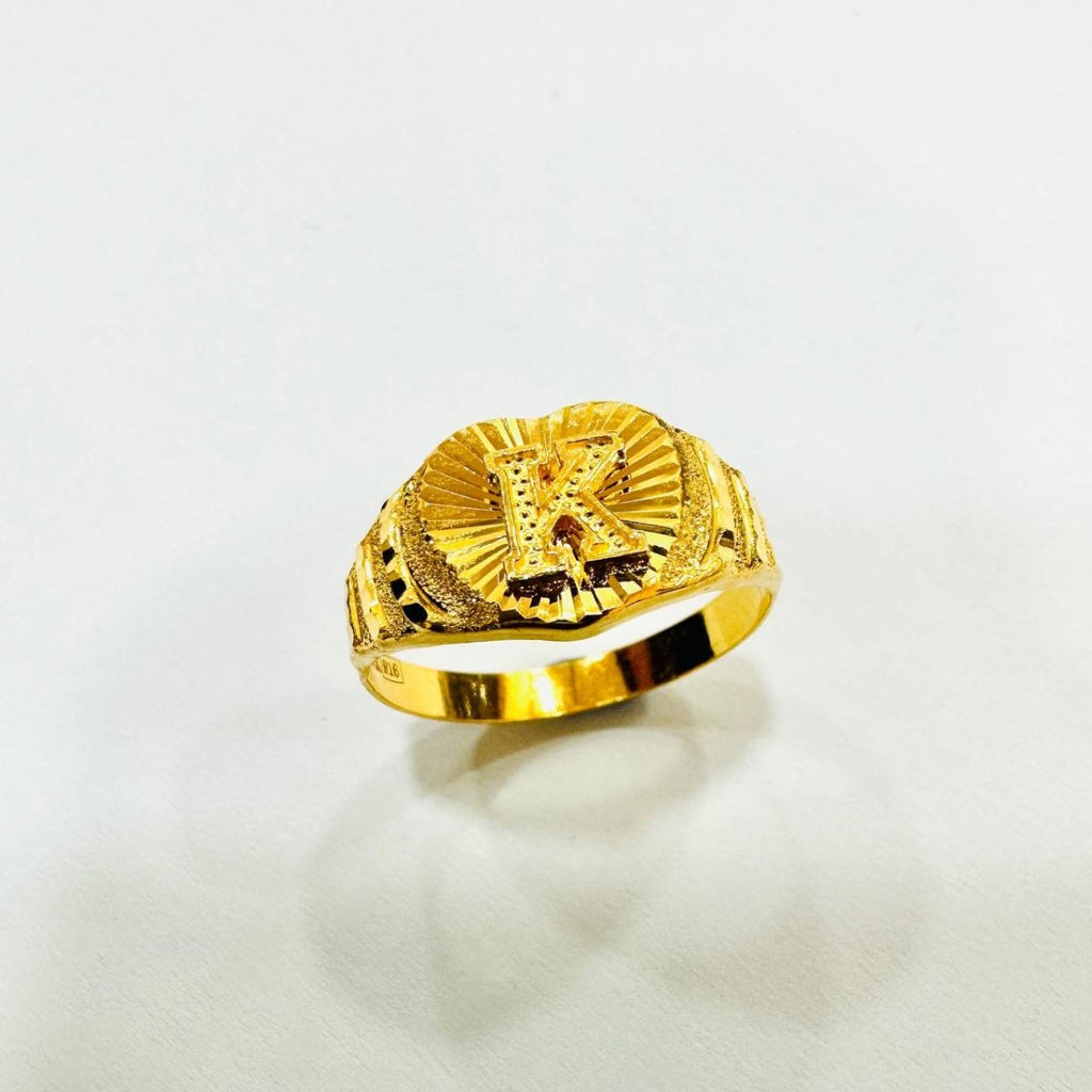 22k / 916 Gold Alphabet Ring Lightweight - Best Gold Shop 22k gold 22k gold ring 916 gold 916 gold