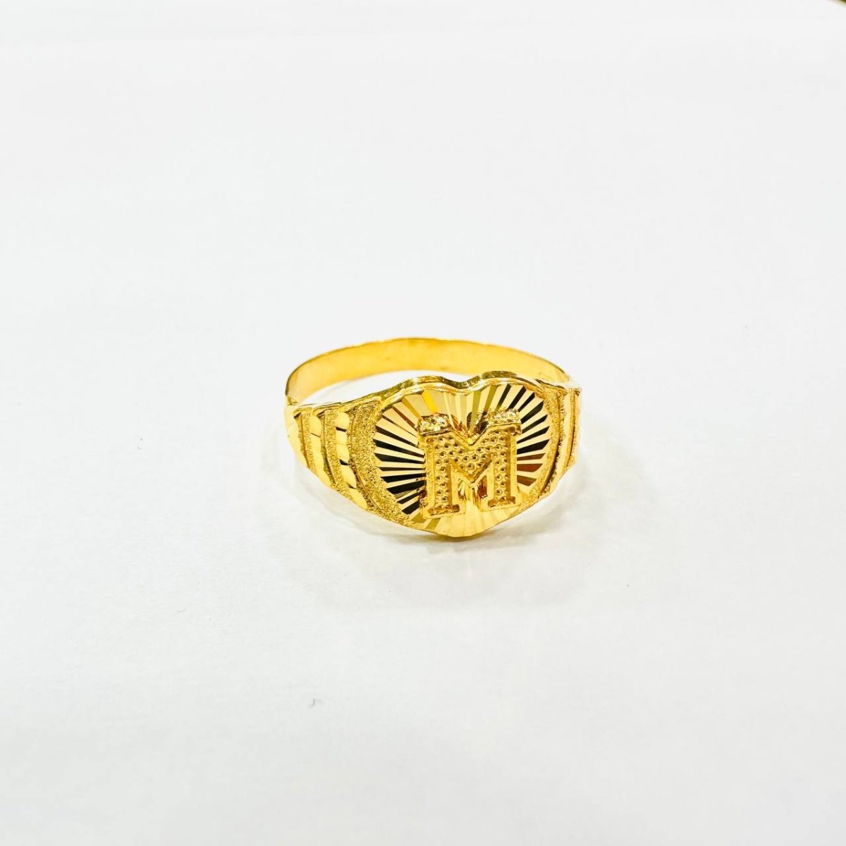 22k / 916 Gold Alphabet Ring Lightweight - Best Gold Shop 22k gold 22k gold ring 916 gold 916 gold