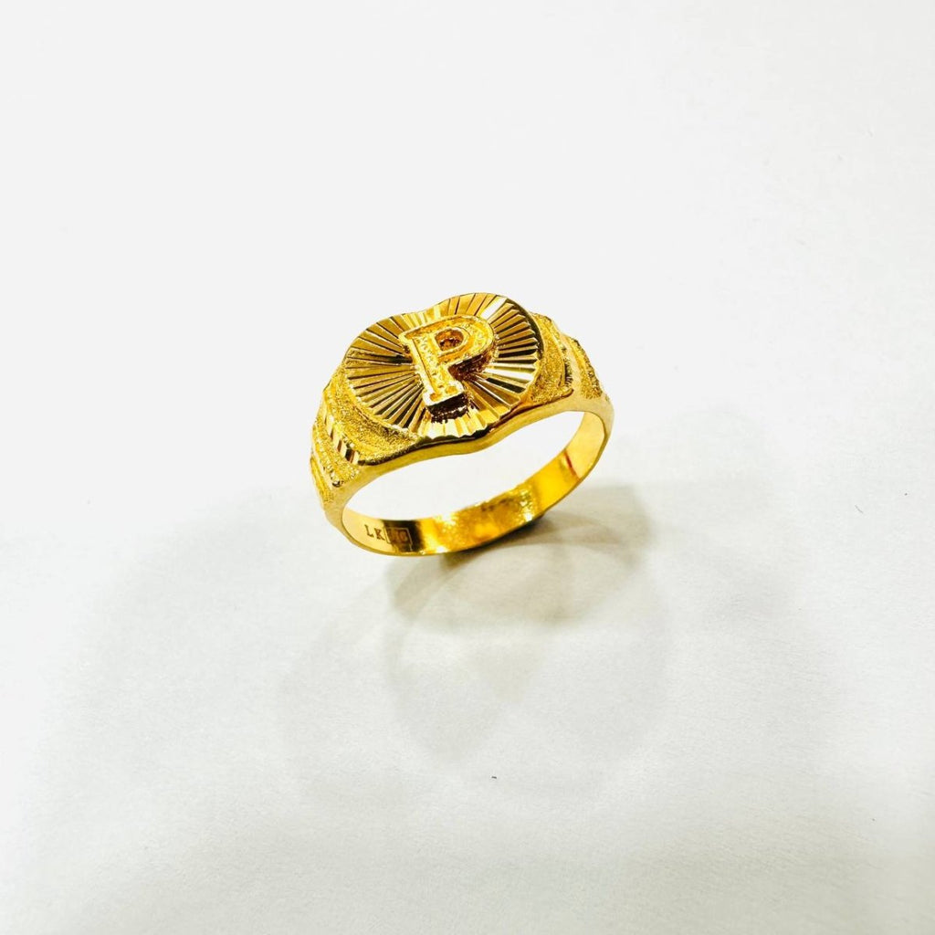 22k / 916 Gold Alphabet Ring Lightweight - Best Gold Shop 22k gold 22k gold ring 916 gold 916 gold