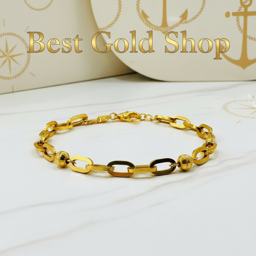 22K / 916 Gold Anchor beads Bracelet New Design - 22k gold 22k gold bracelet 916 gold Bracelets