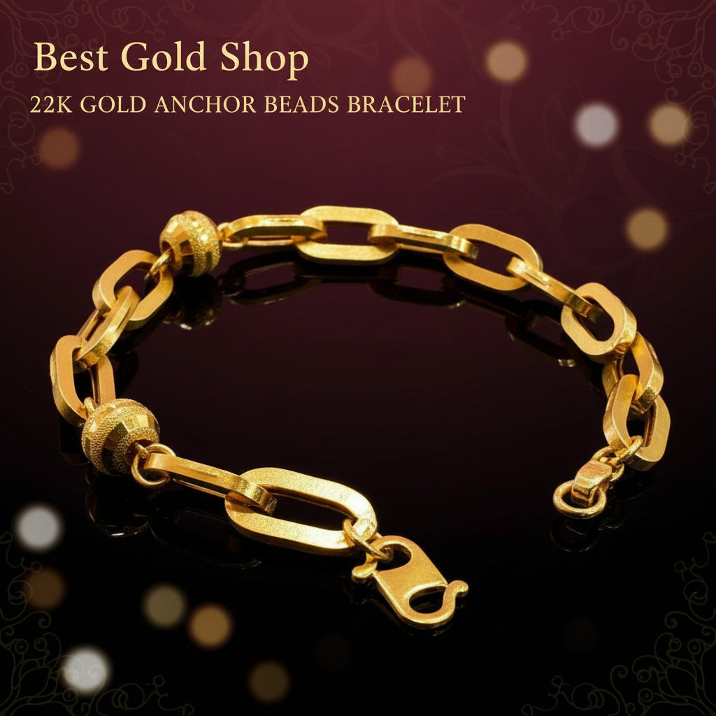 22K / 916 Gold Anchor beads Bracelet New Design - 22k gold 22k gold bracelet 916 gold Bracelets