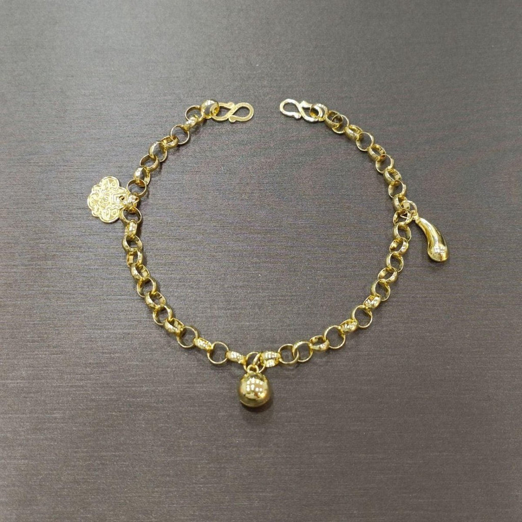 22k / 916 Gold Baby / Kids Anklet - Best Gold Shop 22k gold 22k Gold Baby Anklet 916 gold 916 gold