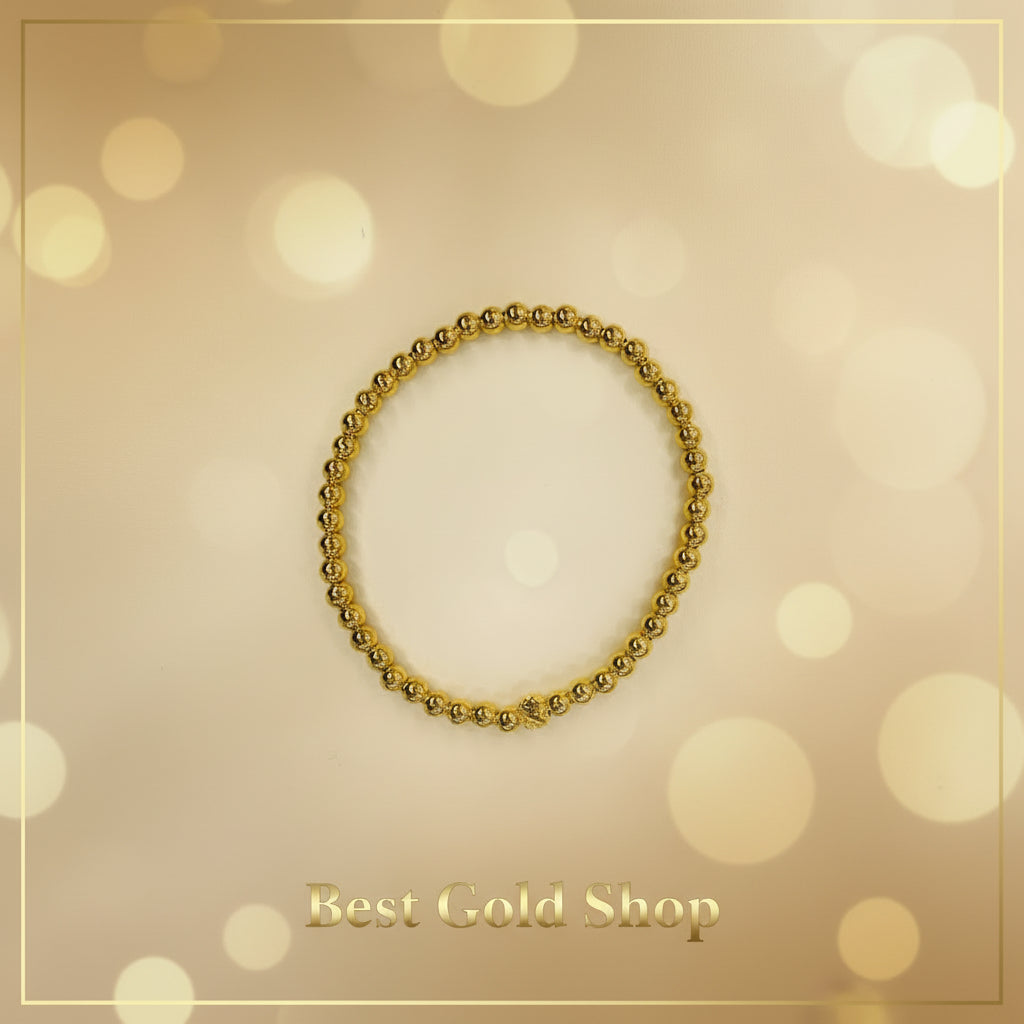 22K / 916 Gold Bead Bangle – Lightweight Elegant Design - 22k gold 22k gold bangle 22k gold bracelet Bracelets