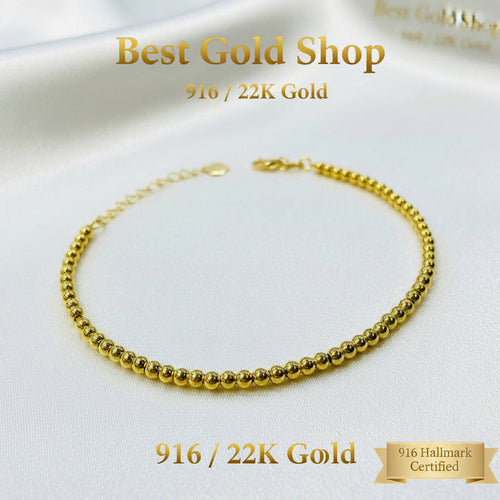 22k / 916 Gold Bead Bracelet Light WeightBraceletsBest Gold Shop