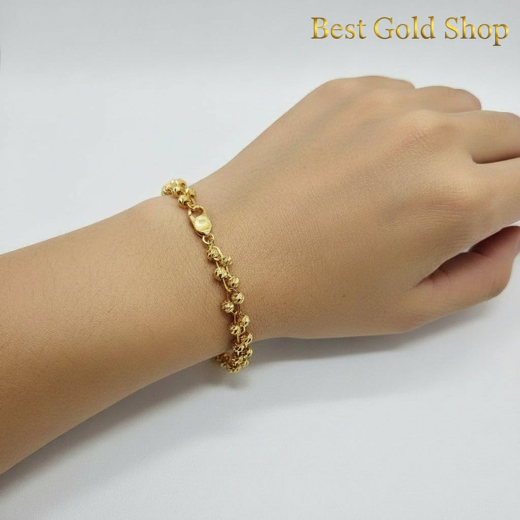 22k / 916 Gold Bead Link Bracelet V5 - 22k gold 22k gold bracelet 916 gold Bracelets