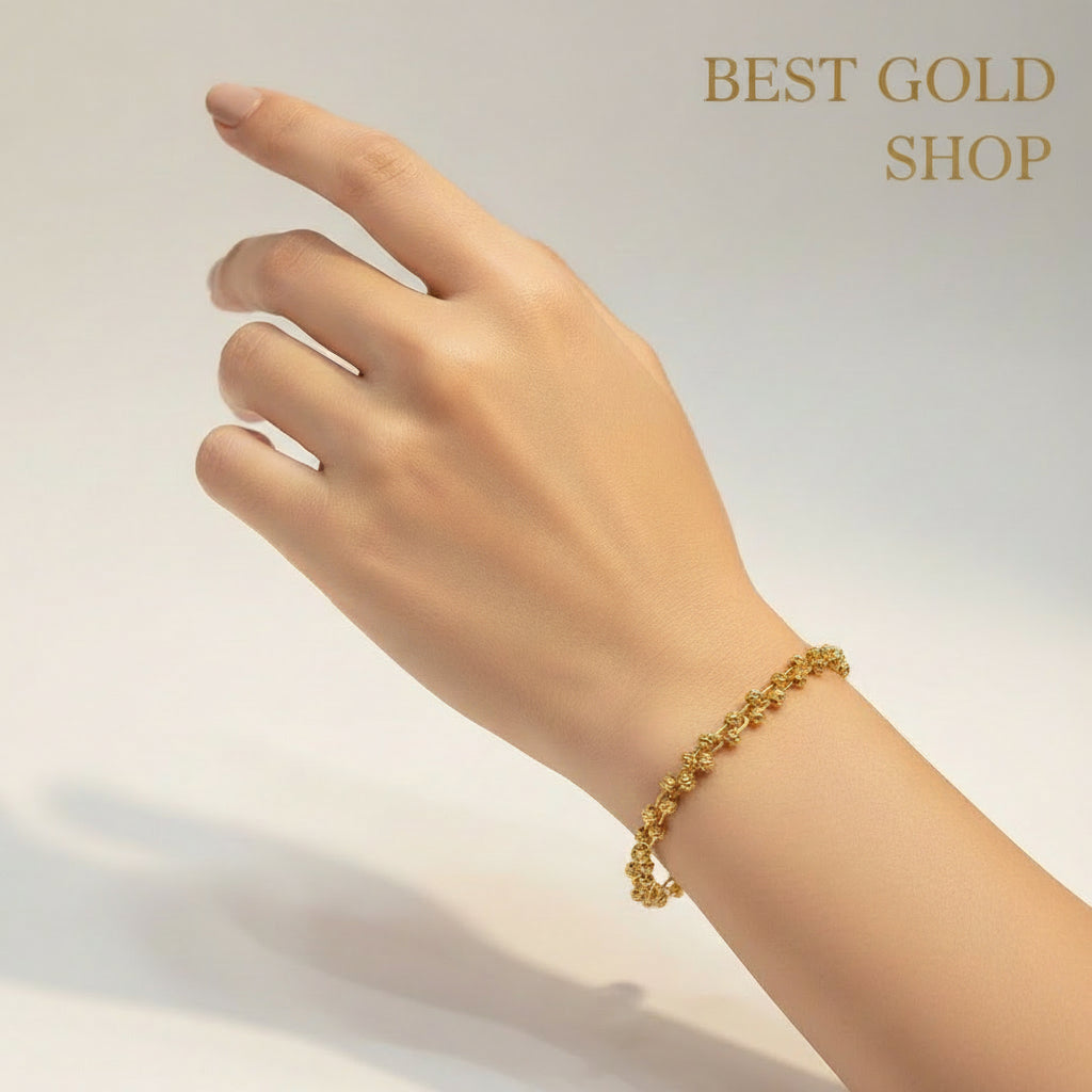 22k / 916 Gold Bead Link Bracelet V5 - 22k gold 22k gold bracelet 916 gold Bracelets