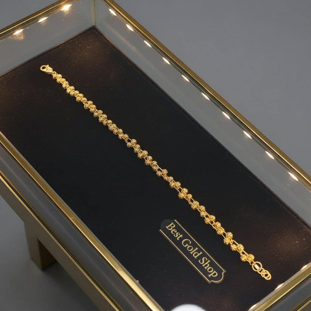 22k / 916 Gold Bead Link Bracelet V5 - 22k gold 22k gold bracelet 916 gold Bracelets