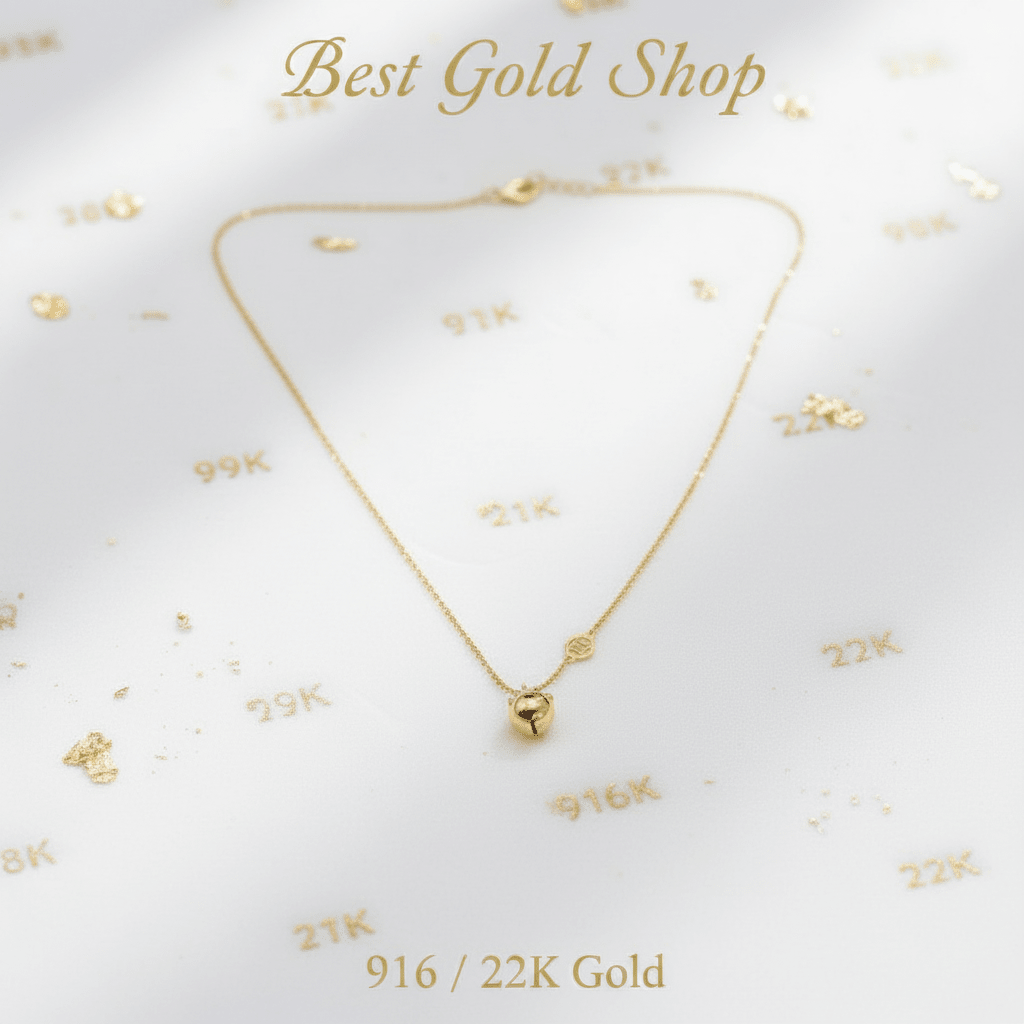 22k / 916 Gold Bell Design Necklace (no Sound) by Best Gold ShopNecklacesBest Gold Shop