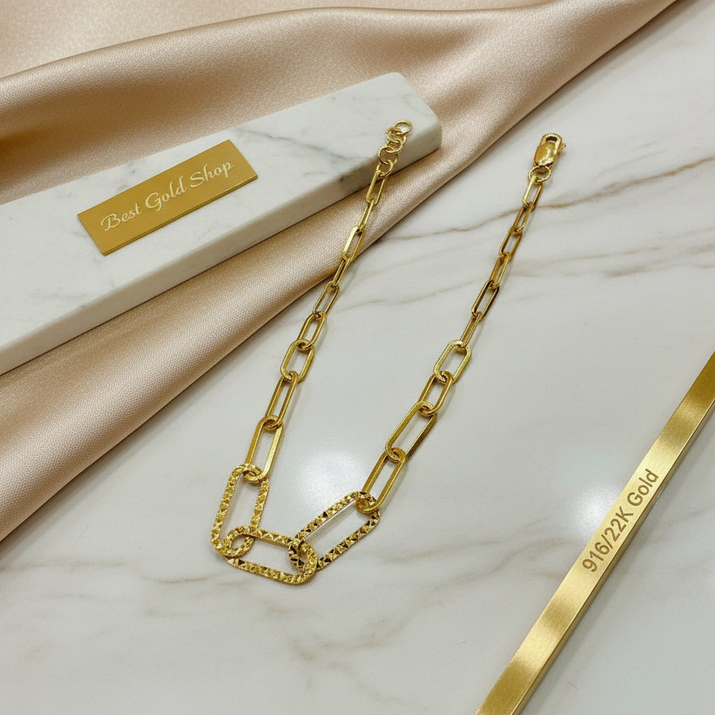 22k / 916 Gold Clip Bracelet V3 by Best Gold ShopBraceletsBest Gold Shop
