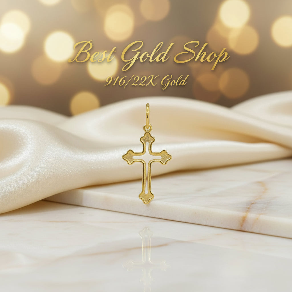 22k / 916 Gold Cross Pendant by Best Gold ShopCharms & PendantsBest Gold Shop