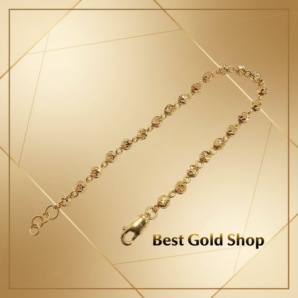 22k / 916 Gold Cutting Beads small size Bracelet V3 - 22k gold 22k gold bracelet 916 gold Bracelets