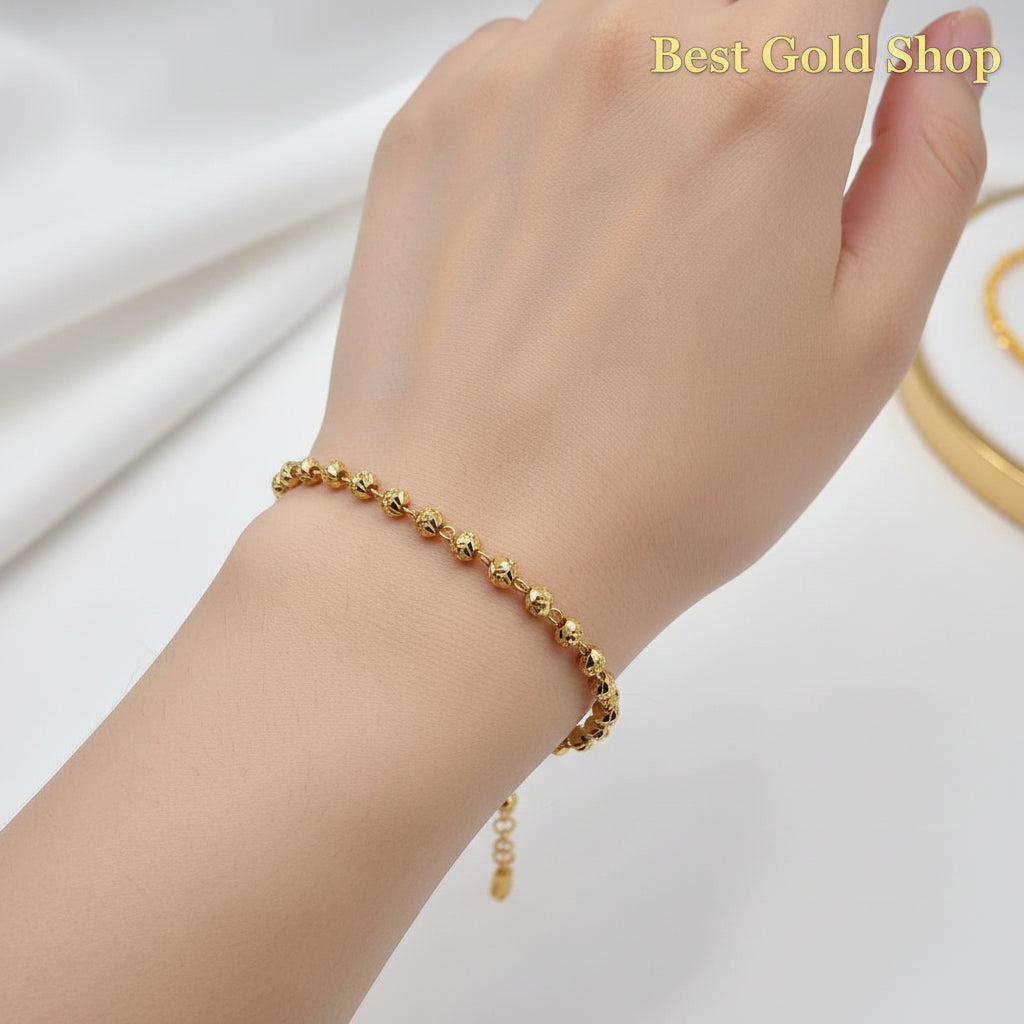 22k / 916 Gold Cutting Beads small size Bracelet V3 - 22k gold 22k gold bracelet 916 gold Bracelets