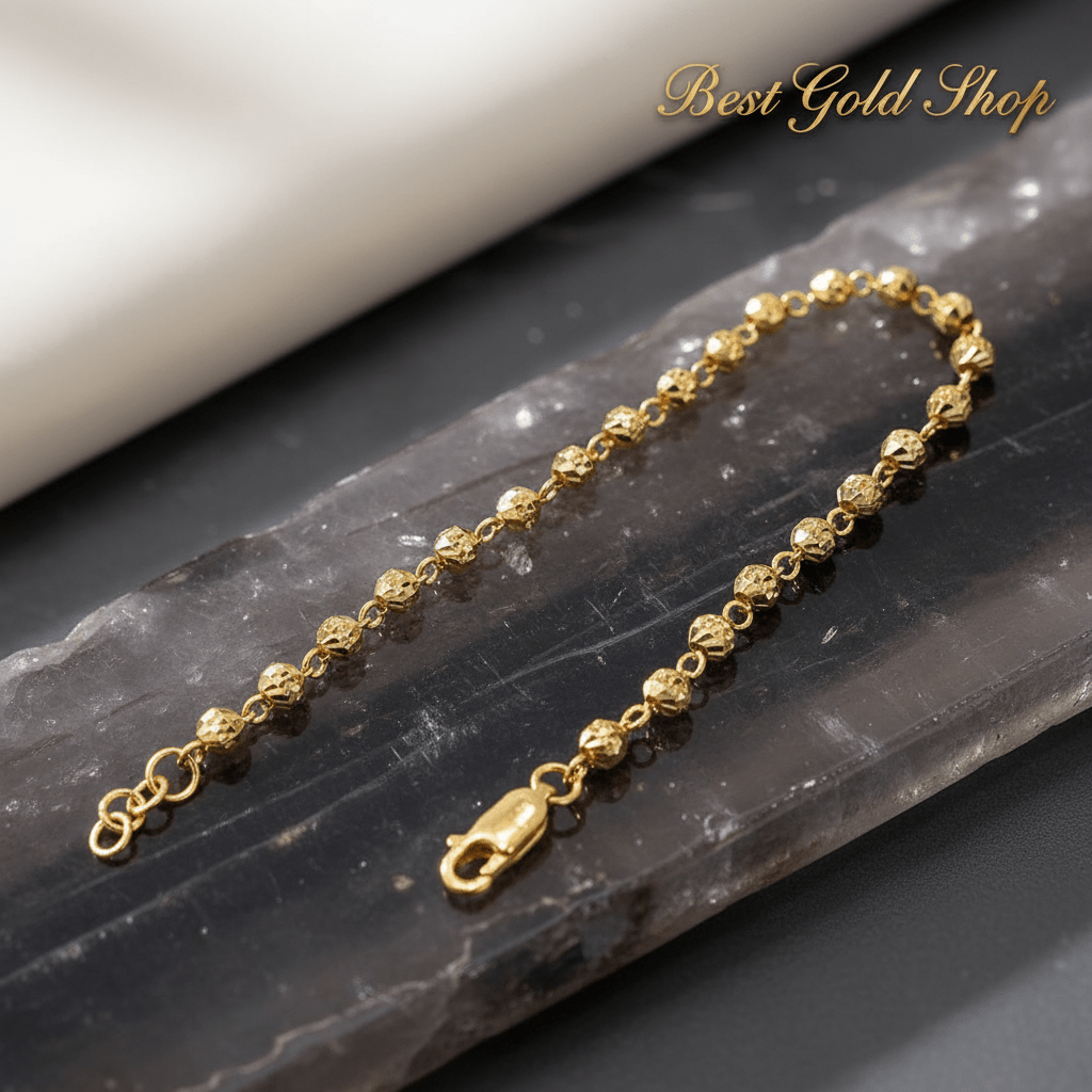 22k / 916 Gold Cutting Beads small size Bracelet V3 - 22k gold 22k gold bracelet 916 gold Bracelets