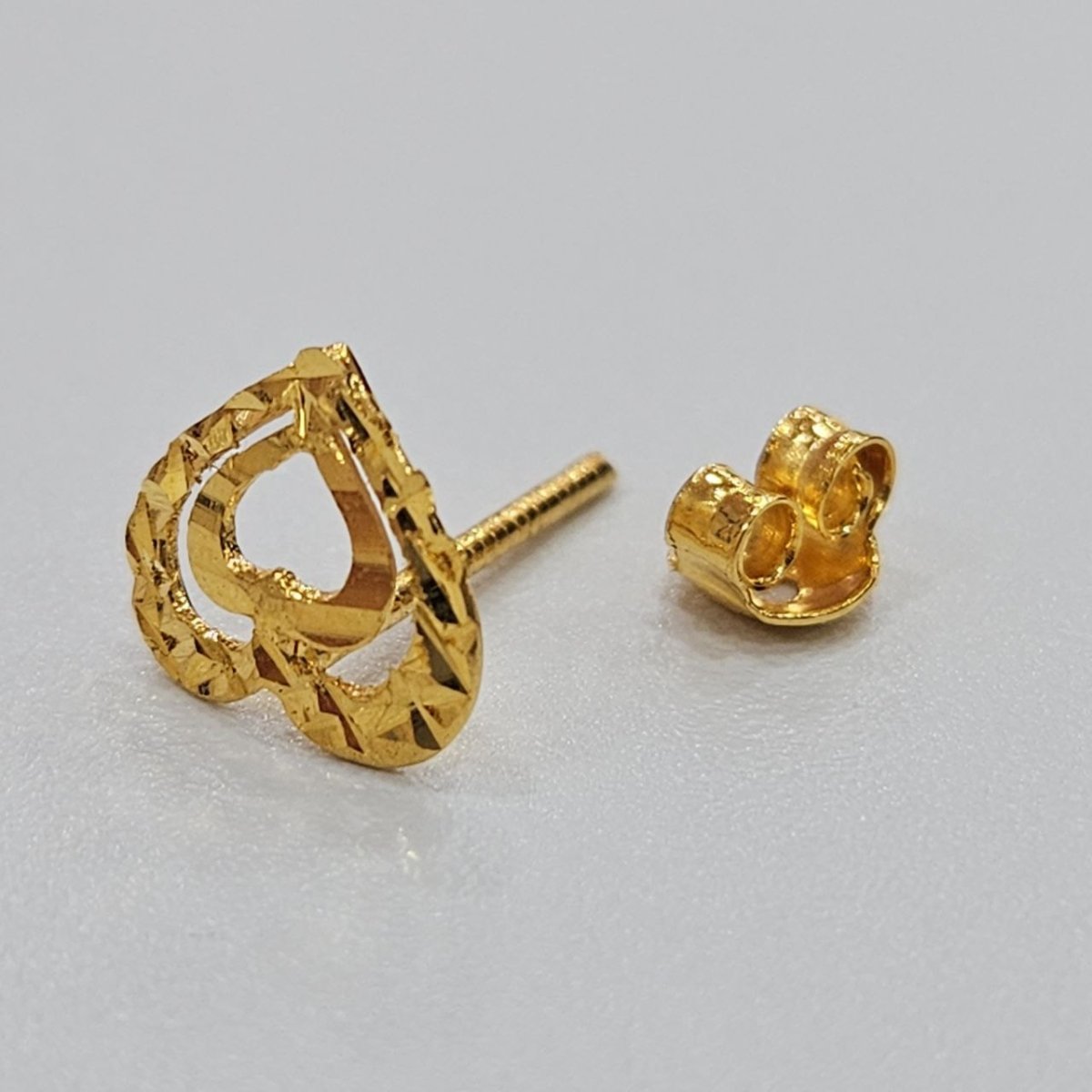 22k / 916 Gold Cutting Heart design Earring - Best Gold Shop 22k gold 22k gold earring 916 gold Earrings
