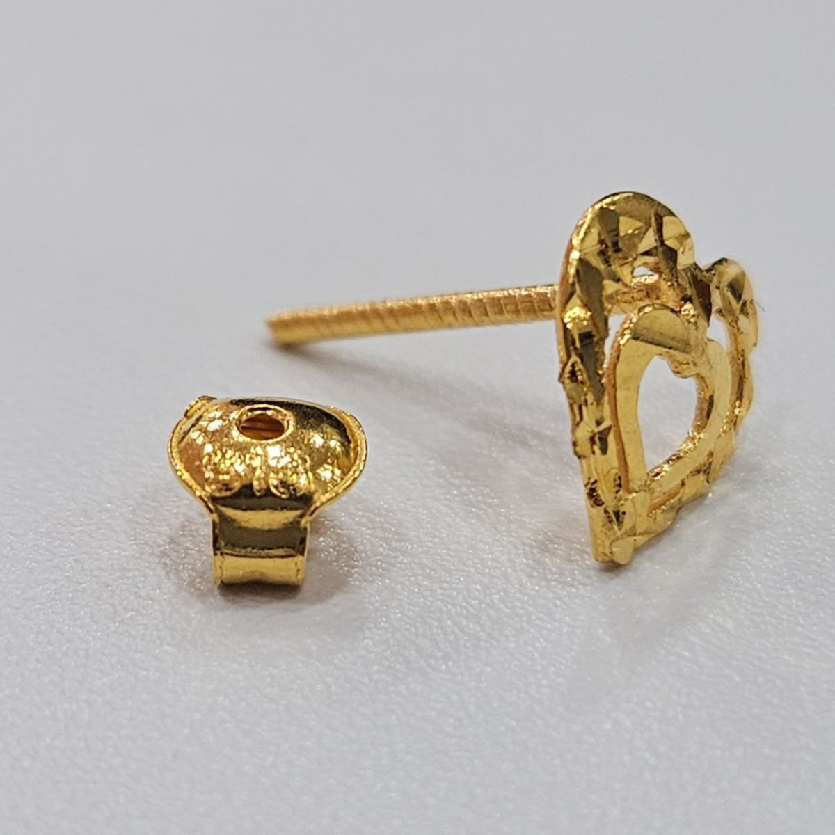 22k / 916 Gold Cutting Heart design Earring - Best Gold Shop 22k gold 22k gold earring 916 gold Earrings