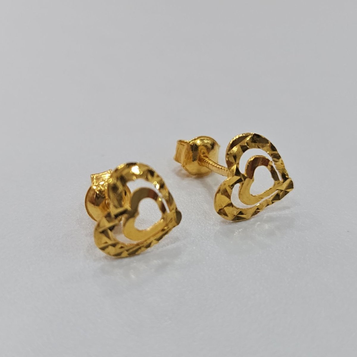 22k / 916 Gold Cutting Heart design Earring - Best Gold Shop 22k gold 22k gold earring 916 gold Earrings