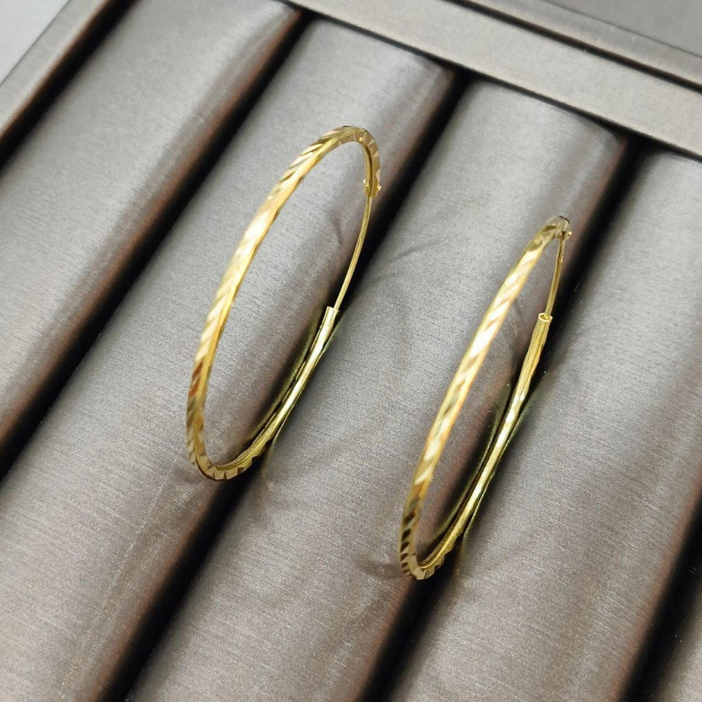 22k / 916 gold Cutting Loop Earring V2 - Best Gold Shop 22k gold 22k gold earring 916 gold 916 gold