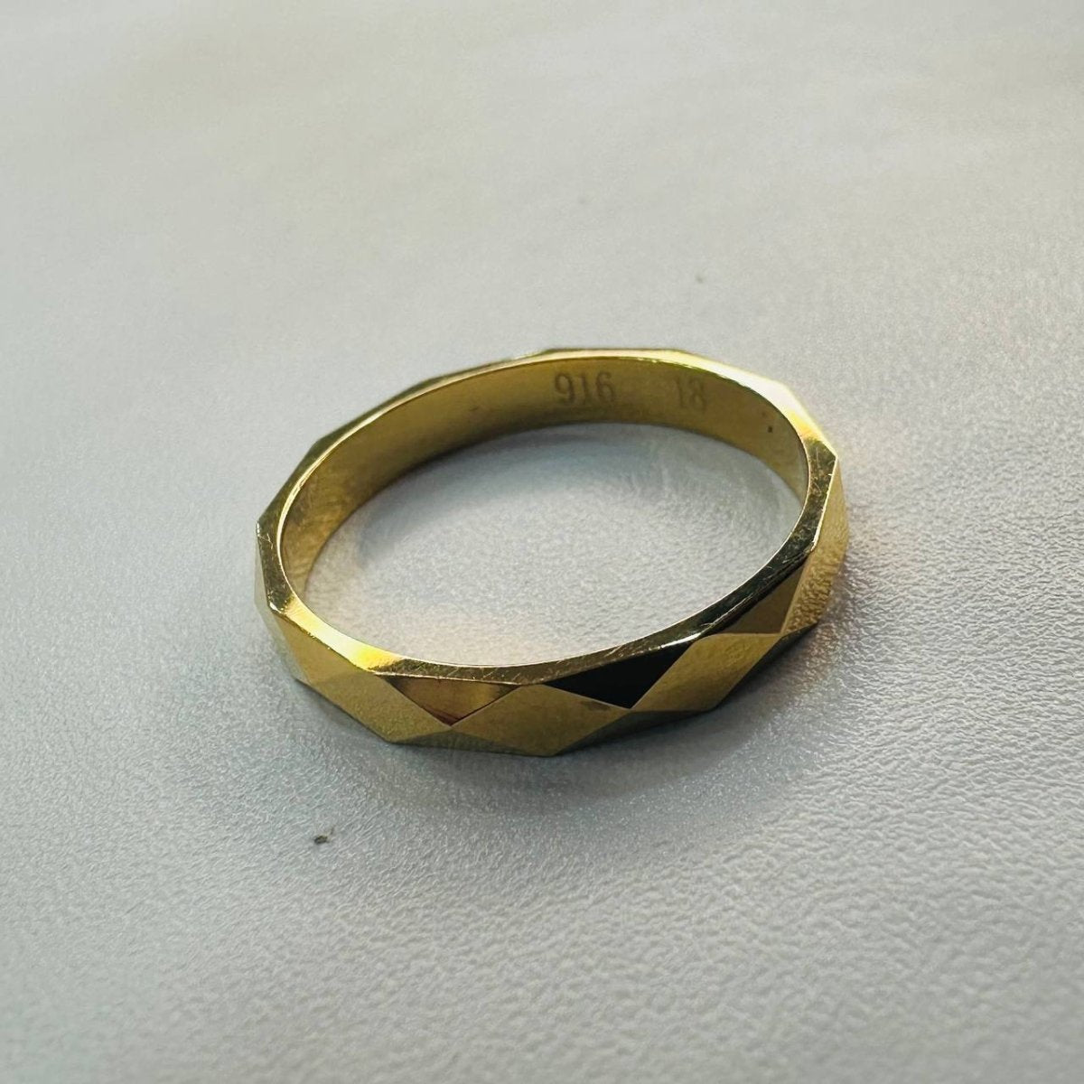 22k / 916 Gold Diamond Craving Design Ring - Best Gold Shop 22k gold 22k gold ring 916 gold Rings