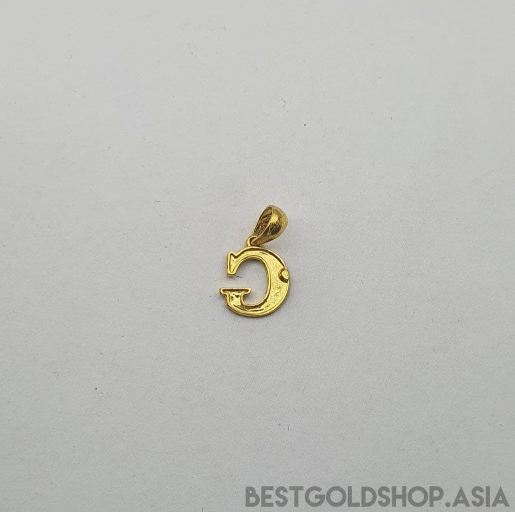 22k / 916 Gold diamond cutting alphabert pendant - Best Gold Shop 22k gold 22k gold pendant 916 gold 916 gold